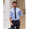 COOFANDY Men’s Dress Shirts Long Sleeve Casual Button Down Shirt Solid Regular Fit Formal Business Shirts(Clear Blue)