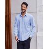 COOFANDY Men’s Dress Shirts Long Sleeve Casual Button Down Shirt Solid Regular Fit Formal Business Shirts(Clear Blue)