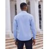 COOFANDY Men’s Dress Shirts Long Sleeve Casual Button Down Shirt Solid Regular Fit Formal Business Shirts(Clear Blue)