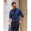 COOFANDY Men’s Dress Shirts Long Sleeve Casual Button Down Shirt Solid Regular Fit Formal Business Shirts(Dark Blue)