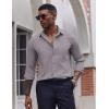 COOFANDY Men’s Dress Shirts Long Sleeve Casual Button Down Shirt Solid Regular Fit Formal Business Shirts(Light Grey)