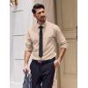 COOFANDY Men’s Dress Shirts Long Sleeve Casual Button Down Shirt Solid Regular Fit Formal Business Shirts(Light Khaki)