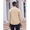 COOFANDY Men’s Dress Shirts Long Sleeve Casual Button Down Shirt Solid Regular Fit Formal Business Shirts(Light Khaki)