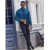COOFANDY Men’s Dress Shirts Long Sleeve Casual Button Down Shirt Solid Regular Fit Formal Business Shirts(Ocean Blue)