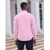COOFANDY Men’s Dress Shirts Long Sleeve Casual Button Down Shirt Solid Regular Fit Formal Business Shirts(Pink)