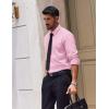 COOFANDY Men’s Dress Shirts Long Sleeve Casual Button Down Shirt Solid Regular Fit Formal Business Shirts(Pink)