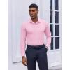 COOFANDY Men’s Dress Shirts Long Sleeve Casual Button Down Shirt Solid Regular Fit Formal Business Shirts(Pink)