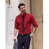 COOFANDY Men’s Dress Shirts Long Sleeve Casual Button Down Shirt Solid Regular Fit Formal Business Shirts(Red)