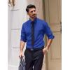COOFANDY Men’s Dress Shirts Long Sleeve Casual Button Down Shirt Solid Regular Fit Formal Business Shirts(Sky Blue)