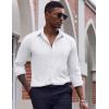 COOFANDY Men’s Dress Shirts Long Sleeve Casual Button Down Shirt Solid Regular Fit Formal Business Shirts(White)