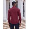 COOFANDY Men’s Dress Shirts Long Sleeve Casual Button Down Shirt Solid Regular Fit Formal Business Shirts(Wine Red)