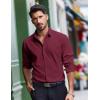 COOFANDY Men’s Dress Shirts Long Sleeve Casual Button Down Shirt Solid Regular Fit Formal Business Shirts(Wine Red)