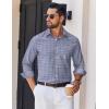 COOFANDY Mens Dress Shirts Long Sleeve Plaid Cotton Button Down Shirts Wrinkle Free Business Casual Shirt(Black Grey Plaid)