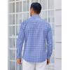 COOFANDY Mens Dress Shirts Long Sleeve Plaid Cotton Button Down Shirts Wrinkle Free Business Casual Shirt(Blue White Plaid)