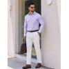 COOFANDY Mens Dress Shirts Long Sleeve Plaid Cotton Button Down Shirts Wrinkle Free Business Casual Shirt(Light Purple Plaid)