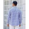COOFANDY Mens Dress Shirts Long Sleeve Plaid Cotton Button Down Shirts Wrinkle Free Business Casual Shirt(White Deep Blue Plaid)