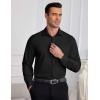 COOFANDY Mens Dress Shirts Wrinkle Free Long Sleeve Button Down Shirt Formal Business Shirts(Black)
