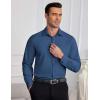 COOFANDY Mens Dress Shirts Wrinkle Free Long Sleeve Button Down Shirt Formal Business Shirts(Dark Blue)