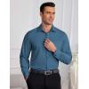 COOFANDY Mens Dress Shirts Wrinkle Free Long Sleeve Button Down Shirt Formal Business Shirts(Deep Blue)