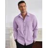 COOFANDY Mens Dress Shirts Wrinkle Free Long Sleeve Button Down Shirt Formal Business Shirts(Lavender)