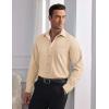 COOFANDY Mens Dress Shirts Wrinkle Free Long Sleeve Button Down Shirt Formal Business Shirts(Light Khaki)