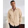 COOFANDY Mens Dress Shirts Wrinkle Free Long Sleeve Button Down Shirt Formal Business Shirts(Light Khaki)