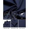 COOFANDY Mens Dress Shirts Wrinkle Free Long Sleeve Button Down Shirt Formal Business Shirts(Navy Blue)