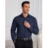 COOFANDY Mens Dress Shirts Wrinkle Free Long Sleeve Button Down Shirt Formal Business Shirts(Navy Blue)