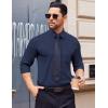 COOFANDY Mens Dress Shirts Wrinkle Free Long Sleeve Button Down Shirt Formal Business Shirts(Navy Blue)