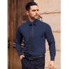 COOFANDY Mens Dress Shirts Wrinkle Free Long Sleeve Button Down Shirt Formal Business Shirts(Navy Blue)