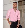 COOFANDY Mens Dress Shirts Wrinkle Free Long Sleeve Button Down Shirt Formal Business Shirts(Pink)
