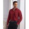 COOFANDY Mens Dress Shirts Wrinkle Free Long Sleeve Button Down Shirt Formal Business Shirts(Wine Red)