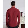 COOFANDY Mens Dress Shirts Wrinkle Free Long Sleeve Button Down Shirt Formal Business Shirts(Wine Red)