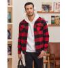 COOFANDY Men’s Flannel Jacket Plaid Shirt Jackets Fleece Shacket Long Sleeve Button Down Fall Thick Warm Outwear(Buffalo Red Plaid)