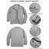 COOFANDY Men’s Flannel Jacket Plaid Shirt Jackets Fleece Shacket Long Sleeve Button Down Fall Thick Warm Outwear(Pure Grey)