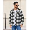 COOFANDY Men’s Flannel Jacket Plaid Shirt Jackets Fleece Shacket Long Sleeve Button Down Fall Thick Warm Outwear(White Black Plaid)