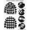 COOFANDY Men’s Flannel Jacket Plaid Shirt Jackets Fleece Shacket Long Sleeve Button Down Fall Thick Warm Outwear(White Black Plaid)