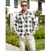 COOFANDY Men’s Flannel Plaid Shirts Long Sleeve Button Down Shirts Casual Fall Shirt Jacket(Black)