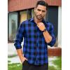 COOFANDY Men’s Flannel Plaid Shirts Long Sleeve Button Down Shirts Casual Fall Shirt Jacket(Blue)