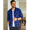 COOFANDY Men’s Flannel Plaid Shirts Long Sleeve Button Down Shirts Casual Fall Shirt Jacket(Blue)