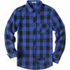 COOFANDY Men’s Flannel Plaid Shirts Long Sleeve Button Down Shirts Casual Fall Shirt Jacket(Blue)