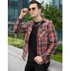 COOFANDY Men’s Flannel Plaid Shirts Long Sleeve Button Down Shirts Casual Fall Shirt Jacket(Brown)