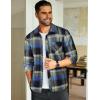 COOFANDY Men’s Flannel Plaid Shirts Long Sleeve Button Down Shirts Casual Fall Shirt Jacket(Dark Blue)