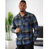 COOFANDY Men’s Flannel Plaid Shirts Long Sleeve Button Down Shirts Casual Fall Shirt Jacket(Dark Blue)