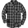 COOFANDY Men’s Flannel Plaid Shirts Long Sleeve Button Down Shirts Casual Fall Shirt Jacket(Dark Grey)