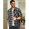 COOFANDY Men’s Flannel Plaid Shirts Long Sleeve Button Down Shirts Casual Fall Shirt Jacket(Dark Grey)