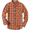COOFANDY Men’s Flannel Plaid Shirts Long Sleeve Button Down Shirts Casual Fall Shirt Jacket(Orange)