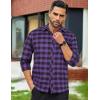 COOFANDY Men’s Flannel Plaid Shirts Long Sleeve Button Down Shirts Casual Fall Shirt Jacket(Purple)