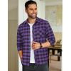 COOFANDY Men’s Flannel Plaid Shirts Long Sleeve Button Down Shirts Casual Fall Shirt Jacket(Purple)