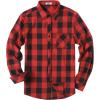 COOFANDY Men’s Flannel Plaid Shirts Long Sleeve Button Down Shirts Casual Fall Shirt Jacket(Red)